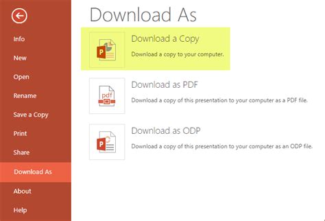 rtf > Export. . How to download powerpoint